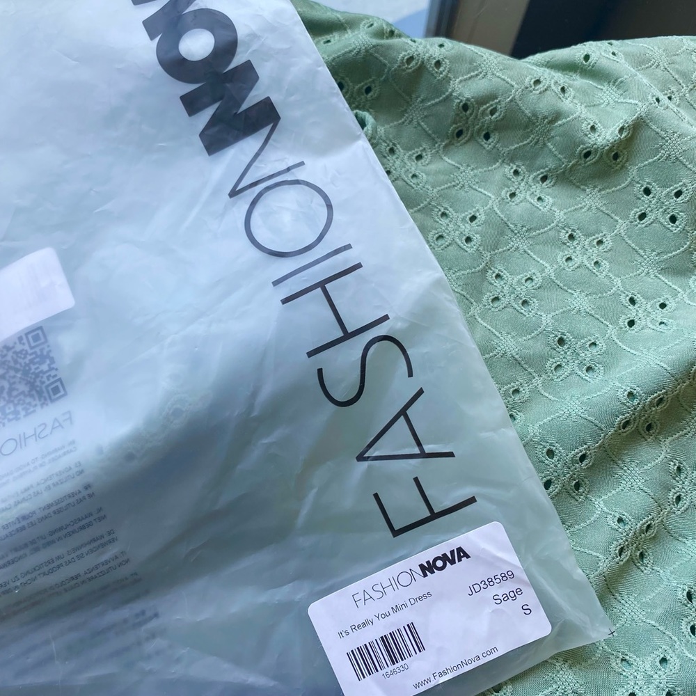 FashionNova Mini Dress-Sage - Picture 5 of 7